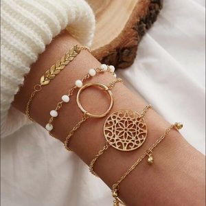 4/$20 Cute Gold Beaded Bracelet Set